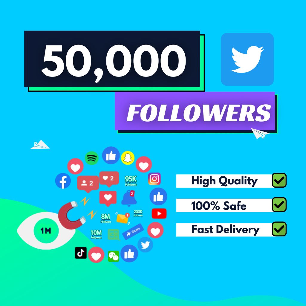 50000 twitter followers