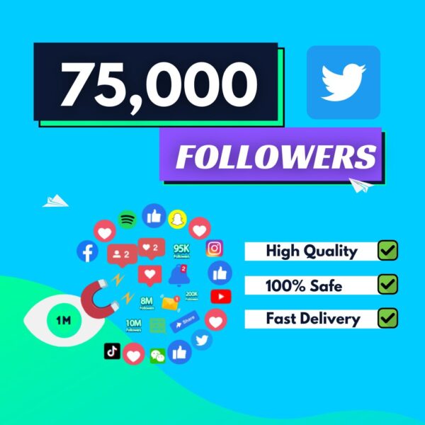 75000 twitter followers